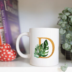 gold letter and foliage