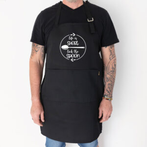 Life is short lick the spoon apron