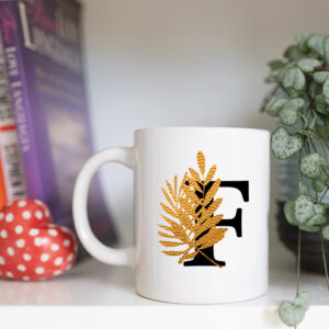 black letter with golden foilage