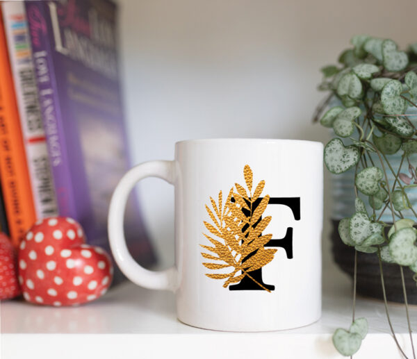 black letter with golden foilage