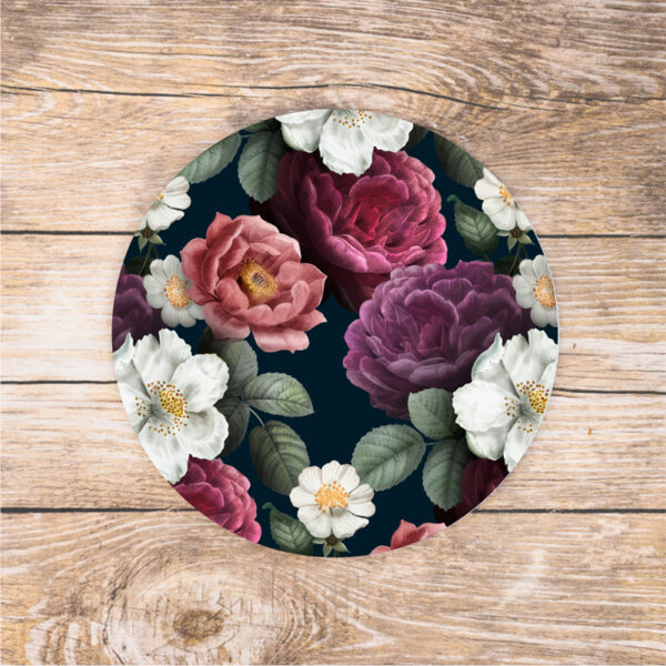 black romantic floral-mouse-pad