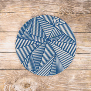 blue and cream lined abstract mousepad