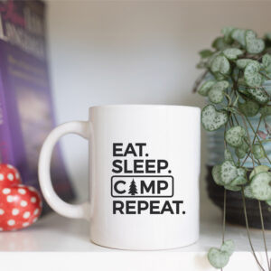 Eat sleep and camp repeat mug
