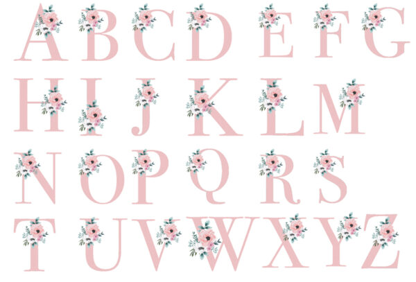 Personalised pink letter floral mug - Image 2