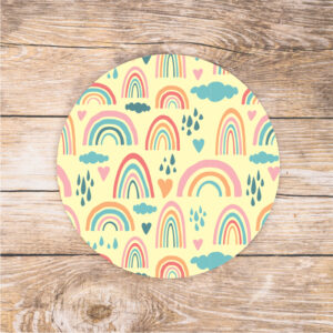 Yellow happy rainbow mousepad