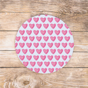Pink heart mousepad
