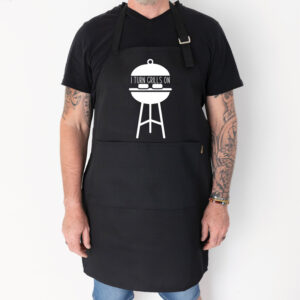 I turn grills on apron