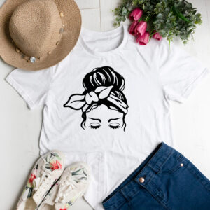Messy bun t-shirt