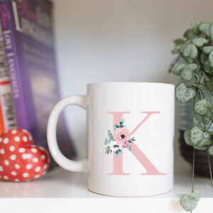 pink alphabet with floral