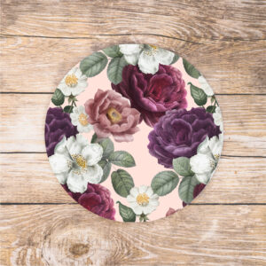 Pink romantic floral mousepad