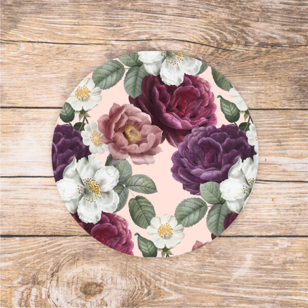 Pink romantic floral mousepad