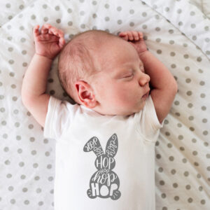 Grey bunny hop babygrow