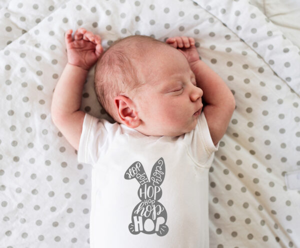 Grey bunny hop babygrow