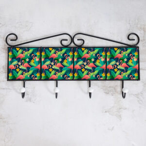 Tropical flamingo coat hanger