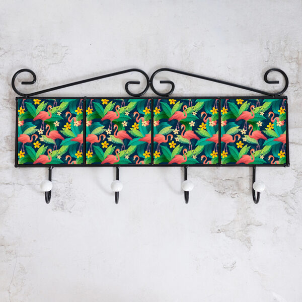 Tropical flamingo coat hanger