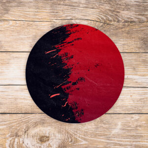 Red and black brush stroke coasters
