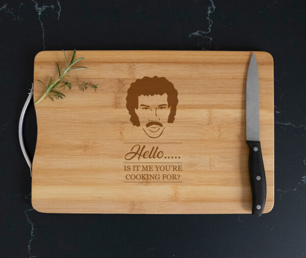 Hello is it me you're cooking for chopping board